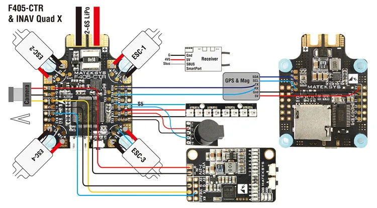 Контроллер полета Matek System BetaFlight встроенный контроллер PDB OSD 5 В/2 а BEC датчик тока