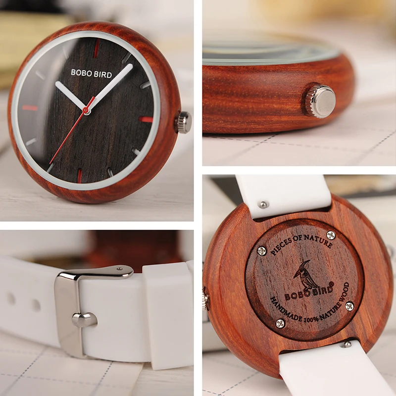 Reloj Mujer BOBO BIRD модные женские часы с цветным силиконовым ремешком в подарочной коробке, принимаются на заказ