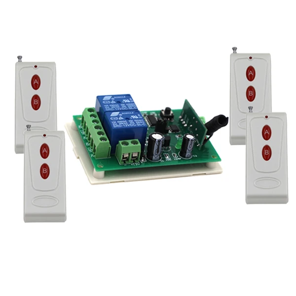 

New DC24V 2CH RF Wireless Remote Control Switch 4 X Transmitter + 1 X Receiver 315/433MHZ New Remote Control Switch