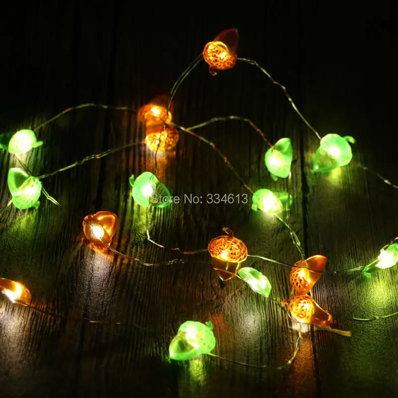 3 м 40LED Батарея работает Рождество желудь гайка в форме гирлянды светодиодные