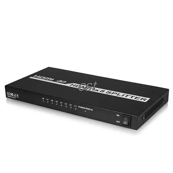 Высокое качество 8-портовый HDMI Splitter 3D 1 x 8 переключатель в коммутатор для аудио HDTV