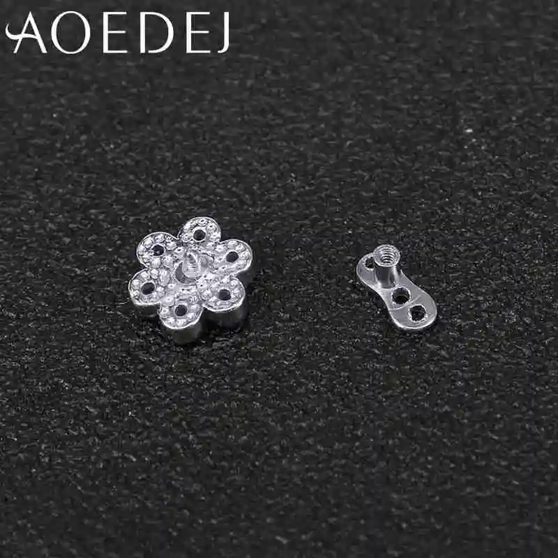AOEDEJ титановая нержавеющая сталь Кожный Якорь треугольник микро Кожный Якорь кожа дайвер имплантаты ювелирные изделия пирсинг вложение
