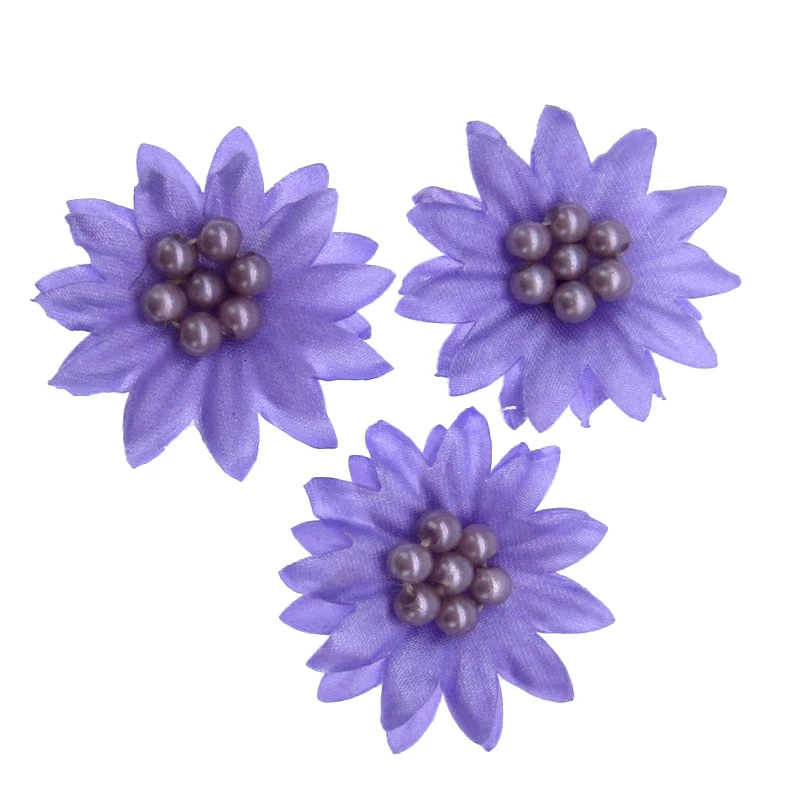 30 шт. Необычные 2 слоя цветок маргаритки отделка бисером Ткань Цветы аппликация