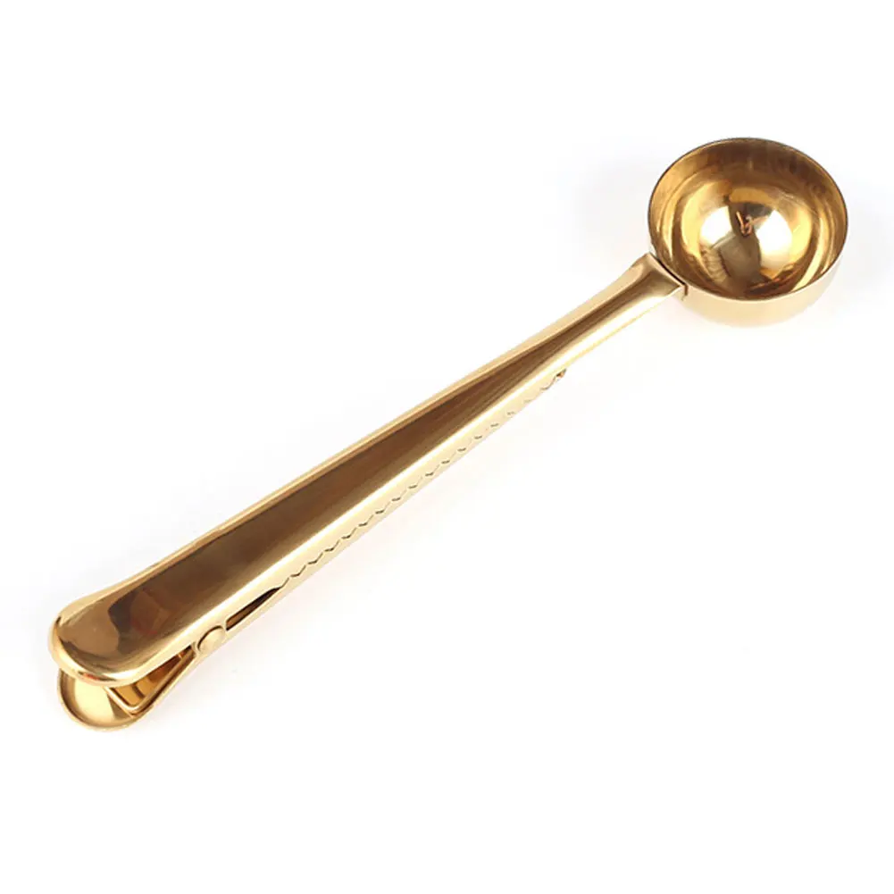 Золото с чайной ложкой приготовления измерительный из нержавеющей стали ложка