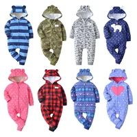 2020 winter bebes clothes girls romper infants pajamas fleece baby jumpsuit hooded baby fox clothing toddler boys warm clothes