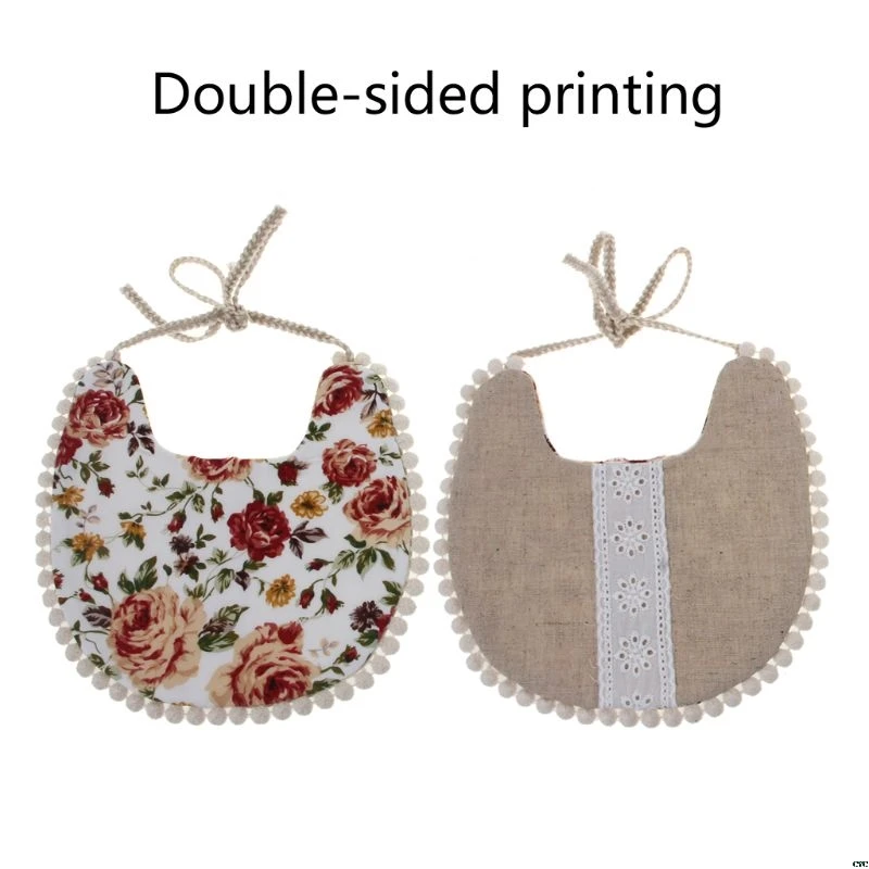 5 Baby Tassel Saliva Towel Floral Vintage Newborn Photography Double Side Bibs Boys Girls Props Bandana Countryside Costume Kids - Цвет: 5