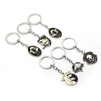 metal gear solid 5 keychains fox hound outer heaven llaveros fashion key chain skull animal game souvenir jewelry