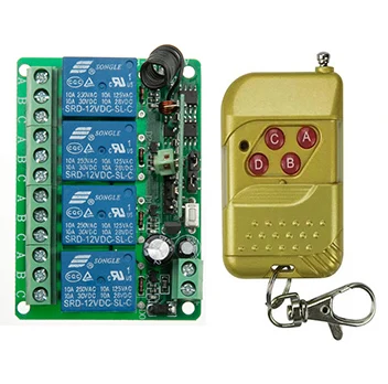 DC12V 4CH 10A RF Беспроводной дистанционного Управление переключатель передатчик и