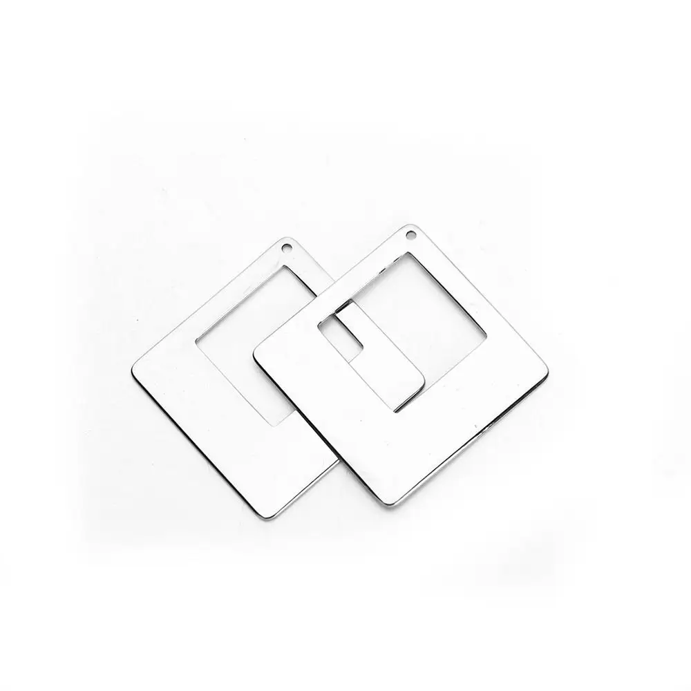 5 шт./лот новинка серебряная Геометрическая подвеска заготовка из нержавеющей