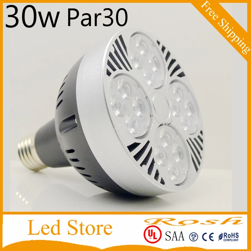 Высокий люмен высокий CRI LED Par30 прожектор AC85 265V 30 Вт лампа свет 100 110лм/Вт E27 Indooor