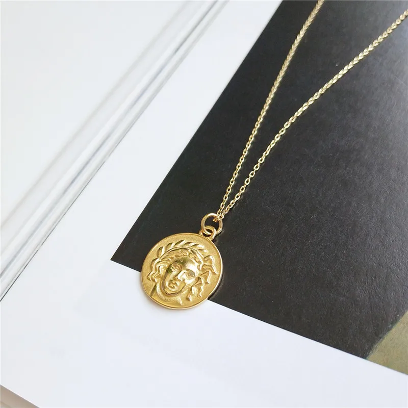 

PONYKISS Vintage 100% 925 Solid Sterling Silver Western Style Avatars Chain Necklace Women Fine Jewelry Birthday Party Gift