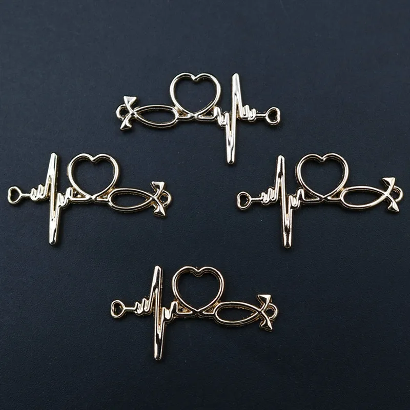 WKOUD 10 шт. Экологичное гальваническое покрытие KC золото ЭКГ Шарм соединитель сплав