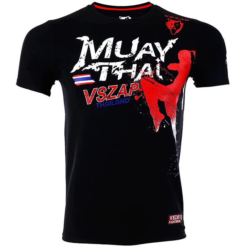 Новая футболка VSZAP для бокса и MMA тренажерного зала боевые искусства фитнеса Муай