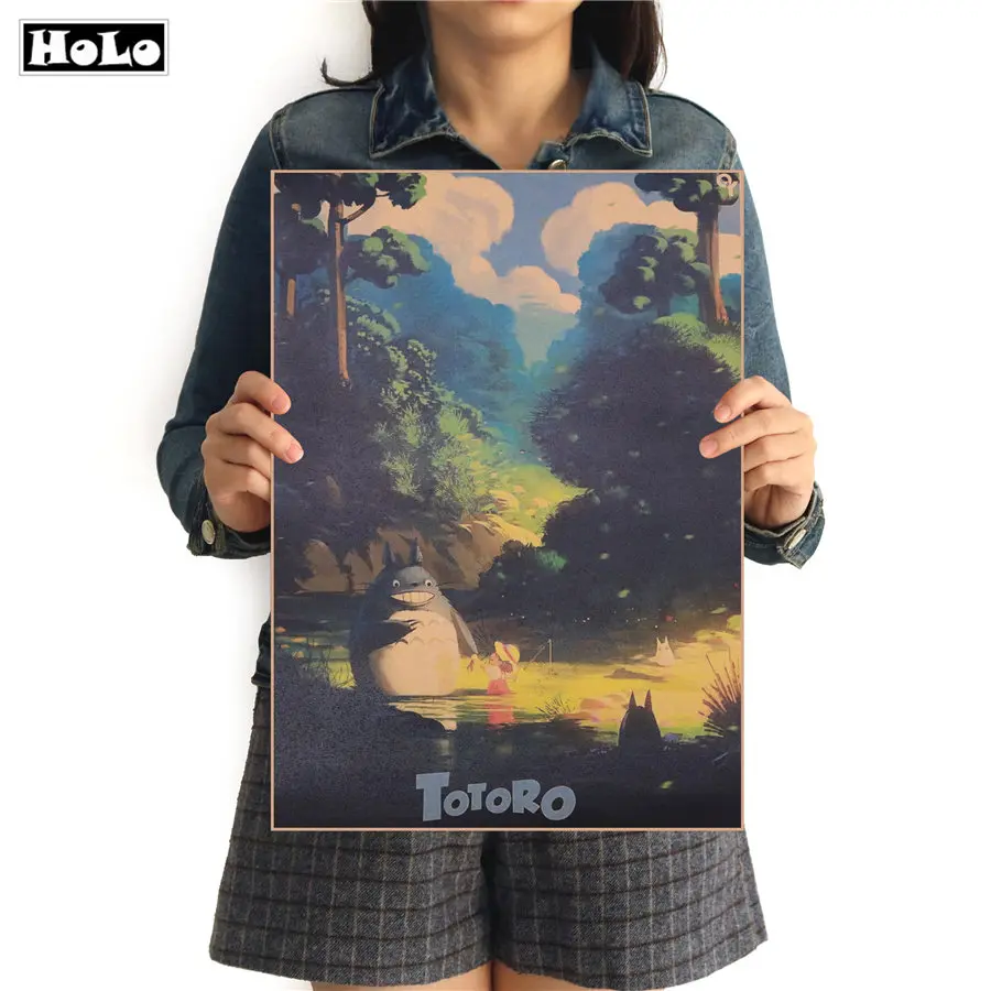 TOTORO японский винтажный постер из крафт бумаги классический мультяшный кино