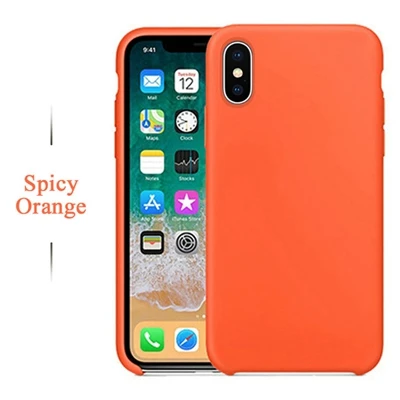 Spicy Orange Силиконовый чехол IMIDO для iPhone 6/6 S/5/SE7/8 Plus X/Xs/XR/Xs/Max официальный силиконовый чехол для телефона в розничной упаковке - Color: Spicy Orange