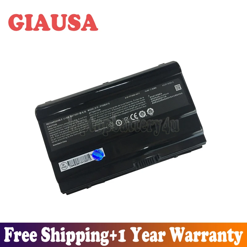 GIAUSA Новинка 14 8 V 82Wh P750BAT батарея для Clevo P750DM3 G P750ZM P771ZM NP9752 EON17 X серии|Аккумуляторы