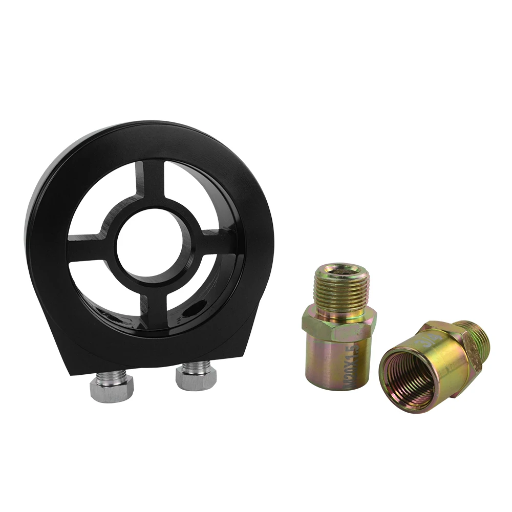 WLR RACING-M20X1.5 3/4-16 1/8 NPT алюминиевый гоночный масляный манометр масляный фильтр охладитель Сэндвич адаптер WLR6722 - Цвет: Черный