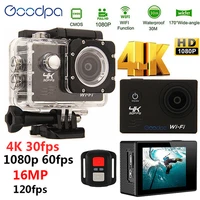 100goodpa waterproof 4k sport action camera with remote ultra hd 4k wifi 1080p60fps 2 0 lcd 170d lens helmet cam sports camera