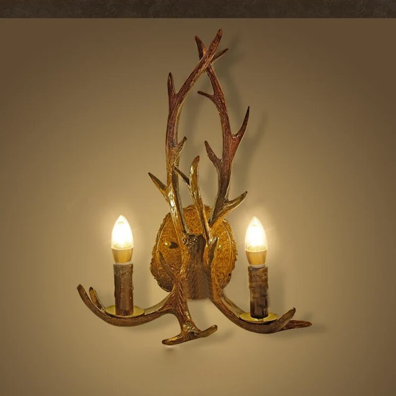 

Antlers Wall lamp American Style Lighting Retro Resin Antler Wall Lamp Personality Creative Antlers Wall Lamp 1006