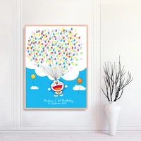 baby shower baptism fingerprint tree signature painting guest book birthday doraemon holy first communion baby room painting
