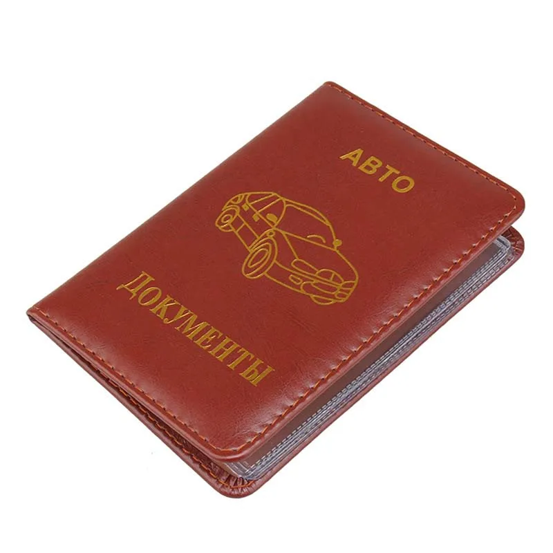 Hot Deals PU Leather on Cover for Car Driving Documents Card Credit Holder Russian Auto Driver License Bag Purse Wallet Case passport cover genuine leather driver license bag crazy horse leather car driving document credit card holder purse wallet case