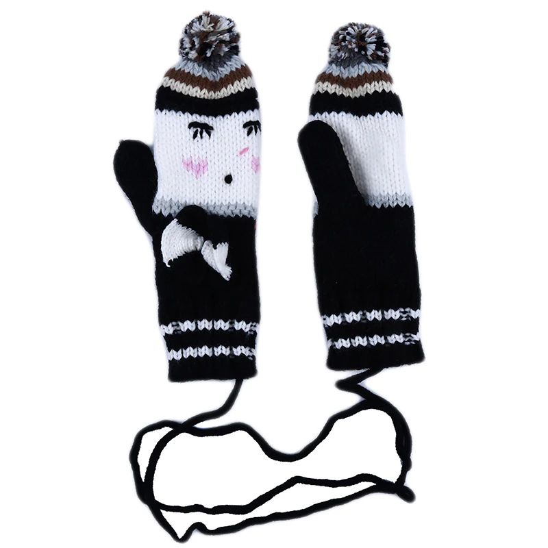 Зимние перчатки с милым мультяшным принтом Женские варежки Invierno Mujer акриловые