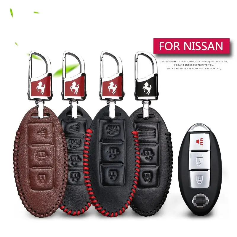 KUKAKEY чехол для автомобильного ключа из натуральной кожи Nissan Qashqai Juke Note Almera Teana Tiida