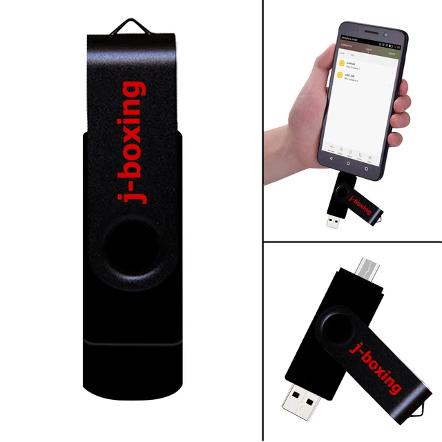 J-boxing 2 in 1 OTG USB Flash 64GB 32GB 16GB Micro USB Memory Drive Pendrive Metal Rotating for Android Smartphone Flash Disk 5