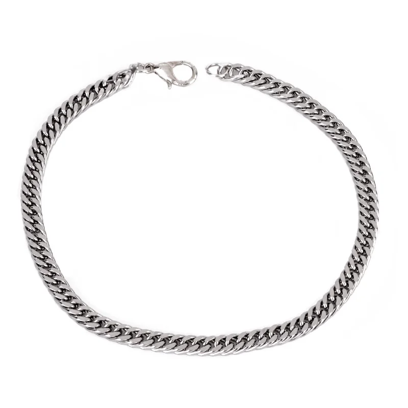 1 PC Hot Alloy Jewelry Curb Link Chain Silver Bracelet &amp Bangle For Men Charm Bracelets Accessory Fashion | Украшения и