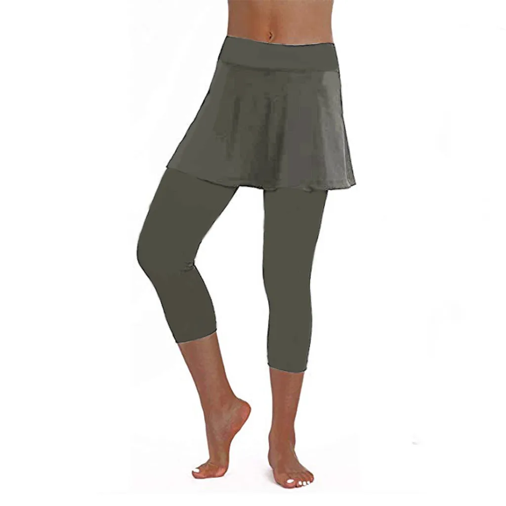 Pantalones Cargo Para Mujer, женская повседневная юбка, леггинсы, брюки для тенниса, спорта, фитнеса, укороченные брюки-кюлоты Z4