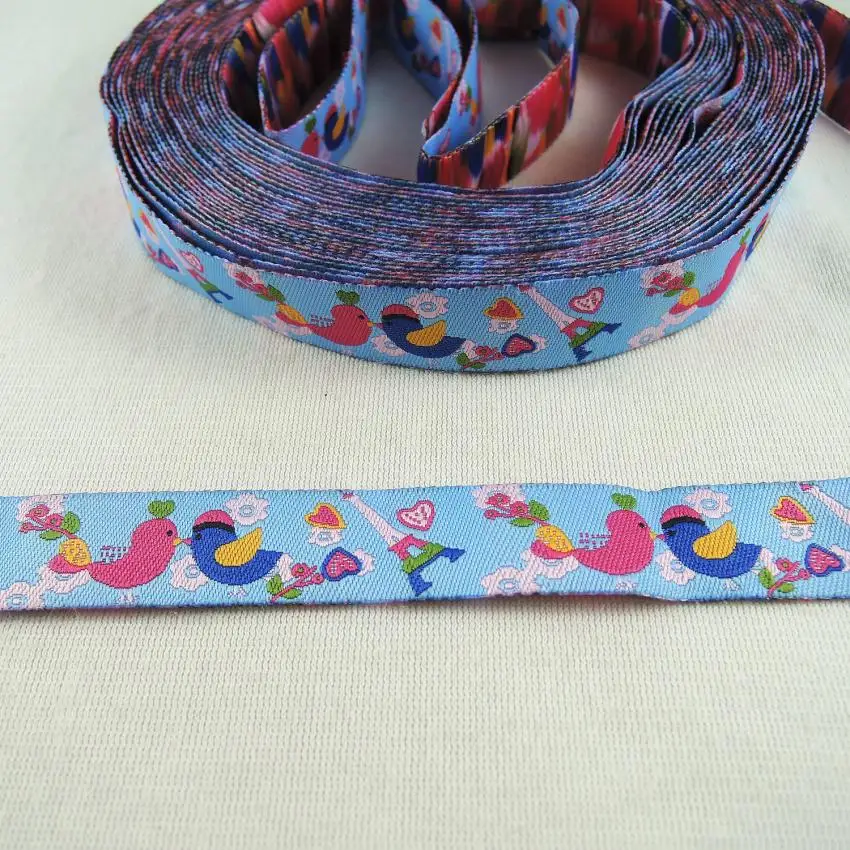 

Lovely Cartoon Style Polyester Woven Jacquard Ribbon 10Yards DIY handmade materials 5/8" 16mm tecido jacquard ribbons Trim CX27