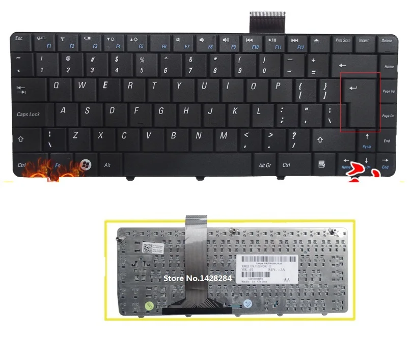SSEA новая английская черная клавиатура для ноутбука DELL Inspiron 11Z MINI 1110 бесплатная