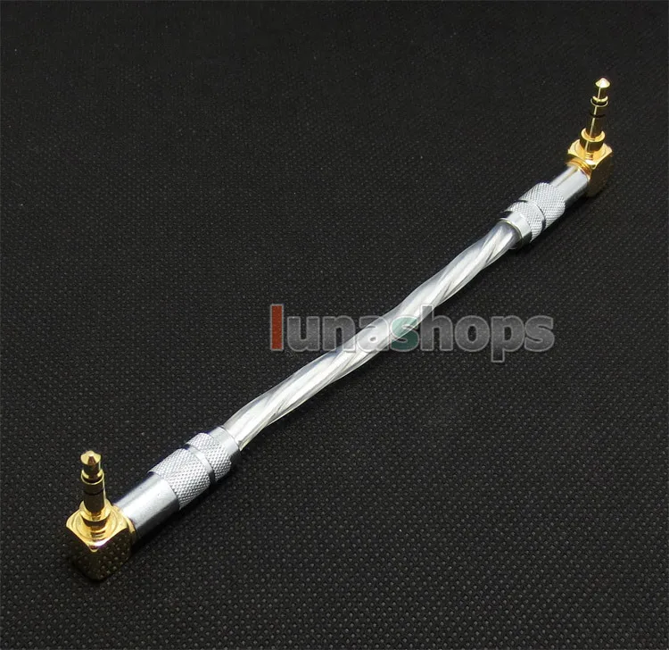 

LN004373 90 Degree L Shape 3.5mm OCC + Silver Plated Headphone AMP Amplifier audio DIY cable