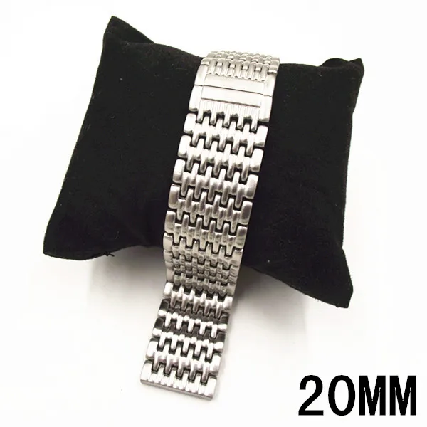 

1PCS High quality 20MM Stainless steel watch strap silver color Watch band women and men watch strap -WBT001