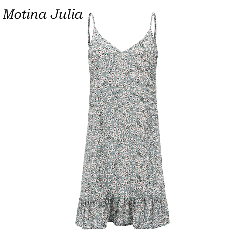 Женский сарафан с цветочным принтом Motina Julia Пляжное мини-платье оборками на
