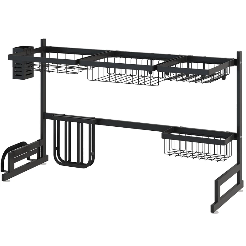 Черная подставка для раковины из нержавеющей стали сушки чаши подноса кухонная