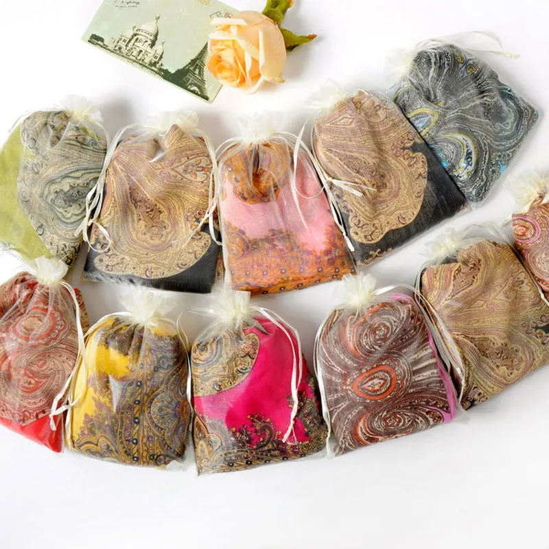 Летний шарф женские шали и шарфы Пейсли шелк Пашмина с пуговицами Солнцезащитная