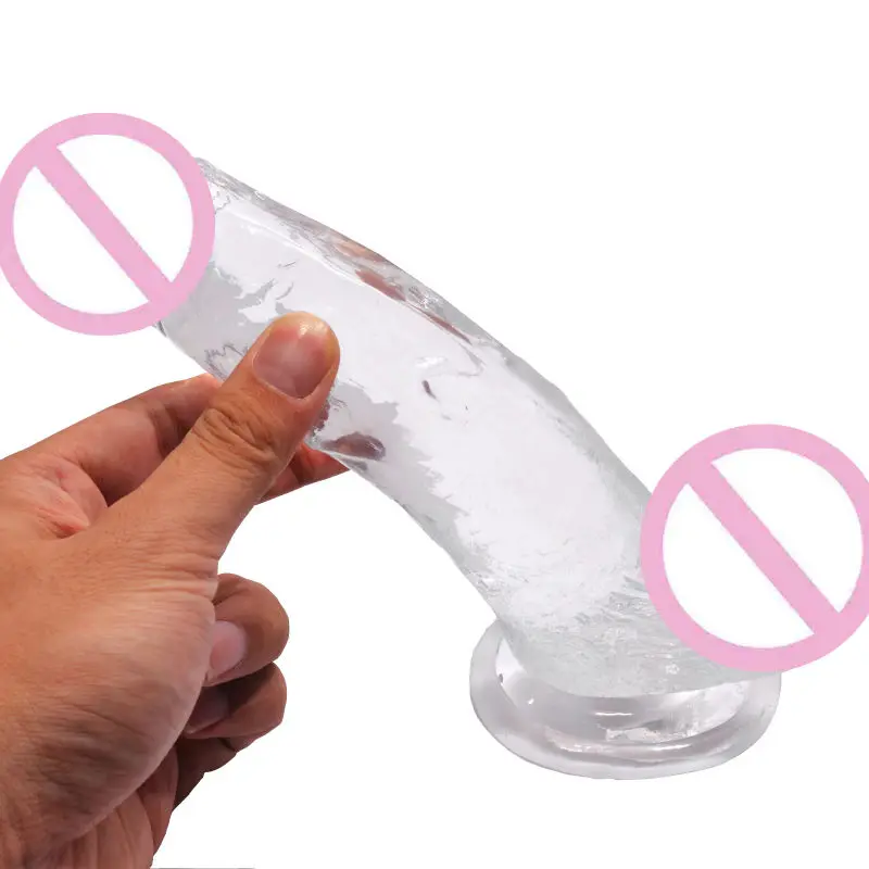 Медицинский Силикон Прозрачный Желе Фаллоимитатор С Сильным Присоски Маленький