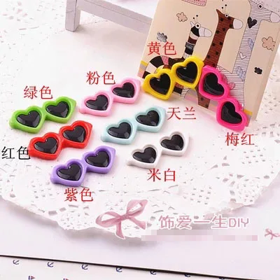 10pcs/lot flat back resin colorful love shape glass Scrapbook Embellishment DIY Phone Decoration 16*40mm | Украшения и аксессуары