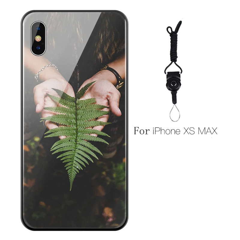 LANCHE чехол из закаленного стекла для телефона iPhone 7 6 6S 8 Plus XR X XS Max i11 Pro Custo фото Чехол