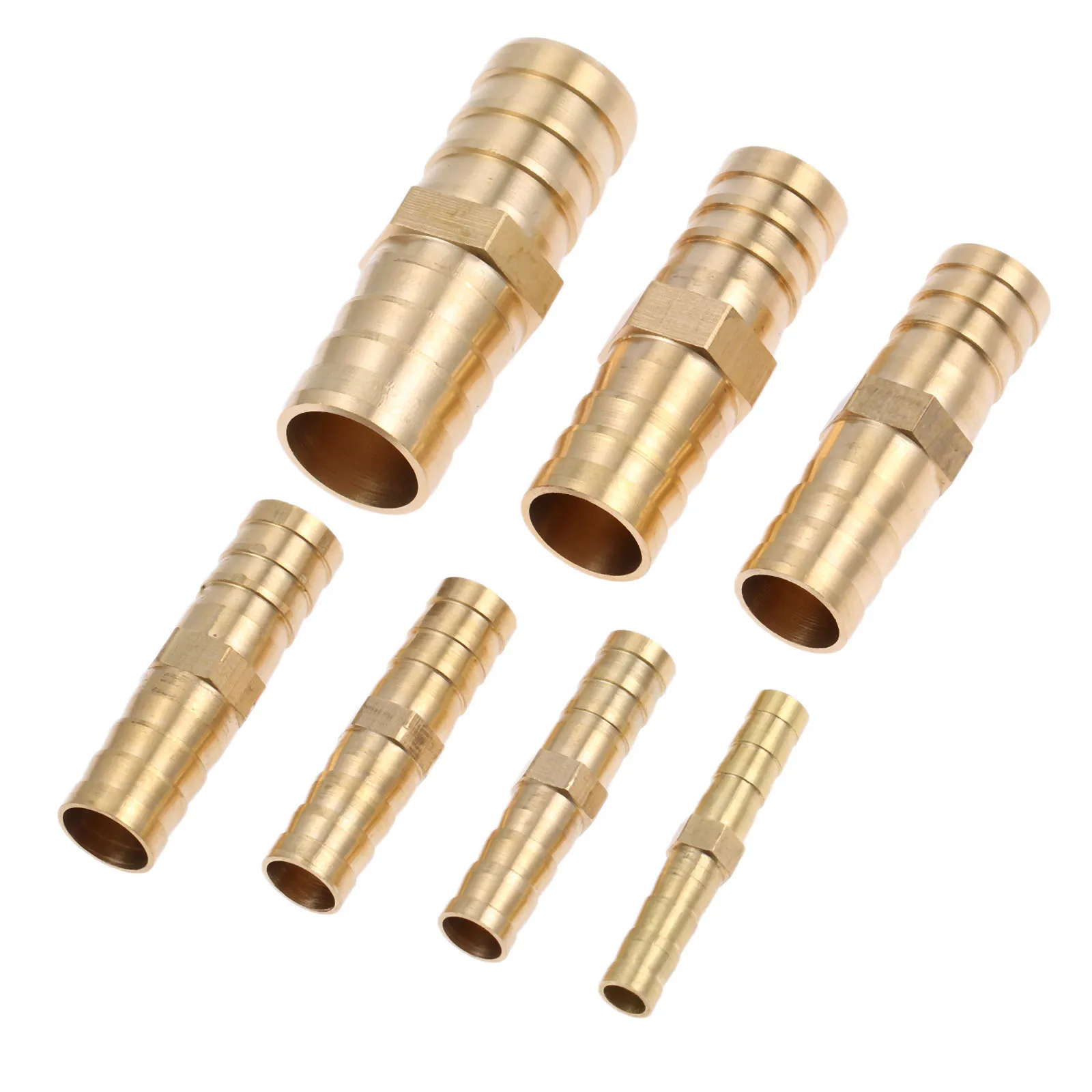 2Pcs 6-19mm Brass Equal Barbed Straight Hose Joiner Connector Air Fuel Water Pipe Gas Tubing Pneumatic Reducing Fittings | Обустройство