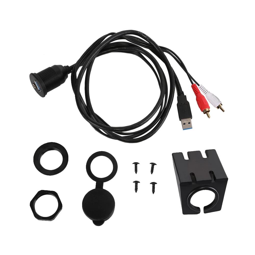 USB 3 0 штекер для женщин и 5 мм + 2 RCA Заподлицо Гнездо автомобиля мотоцикла|Кабели