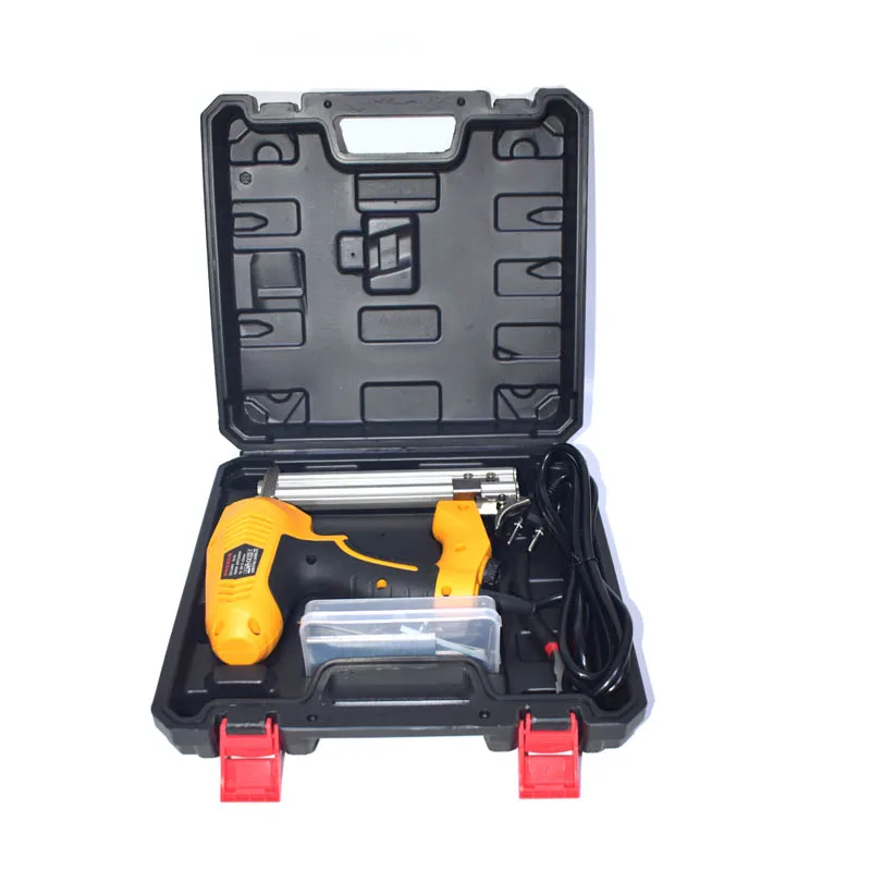 Gun and Toolbox Сверхмощный Электрический пистолет для гвоздей F30 Brad обрамляющий скобозабивательный степлер бытовой электроинструмент - Цвет: Gun and Toolbox