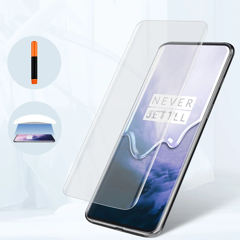 Для samsung Galaxy Note 8 S8 S9 Plus Защитная пленка для экрана полностью изогнутая жидкая УФ прозрачная накладка из закаленного стекла отпечатков пальцев