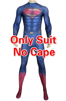 only suit BERMANWIN высокое качество мышечный оттенок Костюм Супермена взрослый 3D принт Человек из стали лайкра костюм фильм Супермен Косплей Костюм - Цвет: only suit