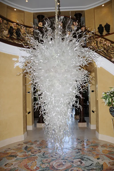 Современный светодиодный светильник Chandalier современного типа с белым стеклянным