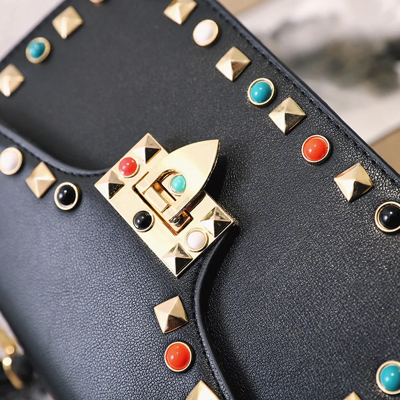 Женские мини сумки заклепки алмазы женщины сумку дизайнер Crossbody сумка для женщин