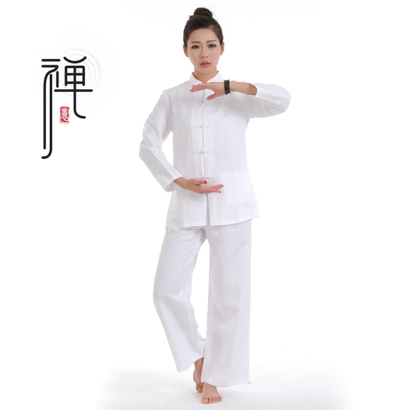

2019 martial arts set Taiji kungfu clothes male female Bamboo embroidery cotton high collar long sleeve martial art uniform suit