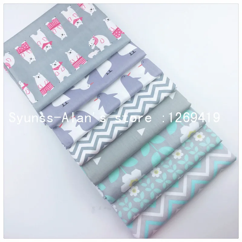 40*50 см Новый серый цветочный принт серия хлопчатобумажная ткань Telas Bundle DIY