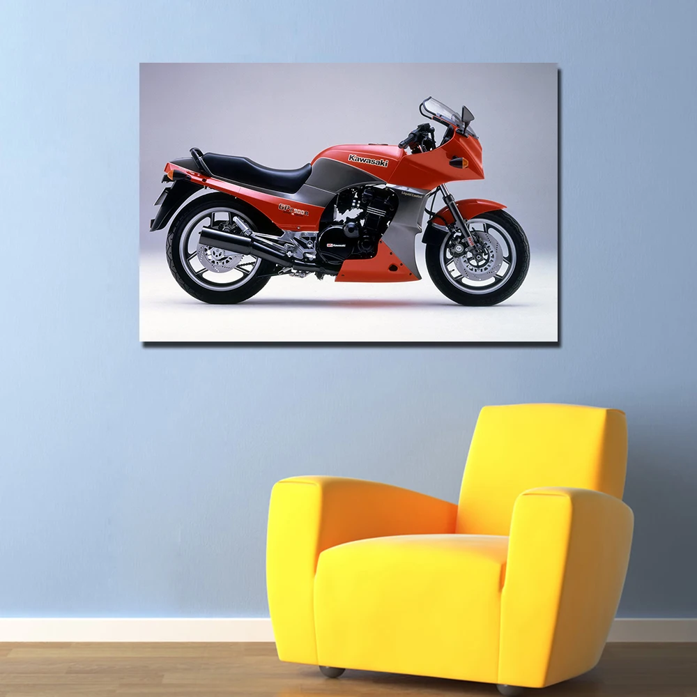 Kawasaki GPZ 900R Classic Motorbike Poster Canvas Painting Wall Art Pictures Print For Living Room Home Decor | Дом и сад